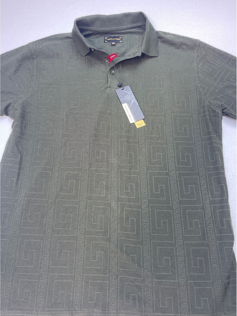 American Breed Men's Stretch Polo Shirt 2XL in Olive Green